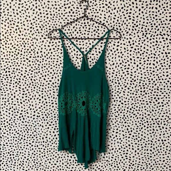 Free People Tops - Free People Crochet Cutout Racerback Tank